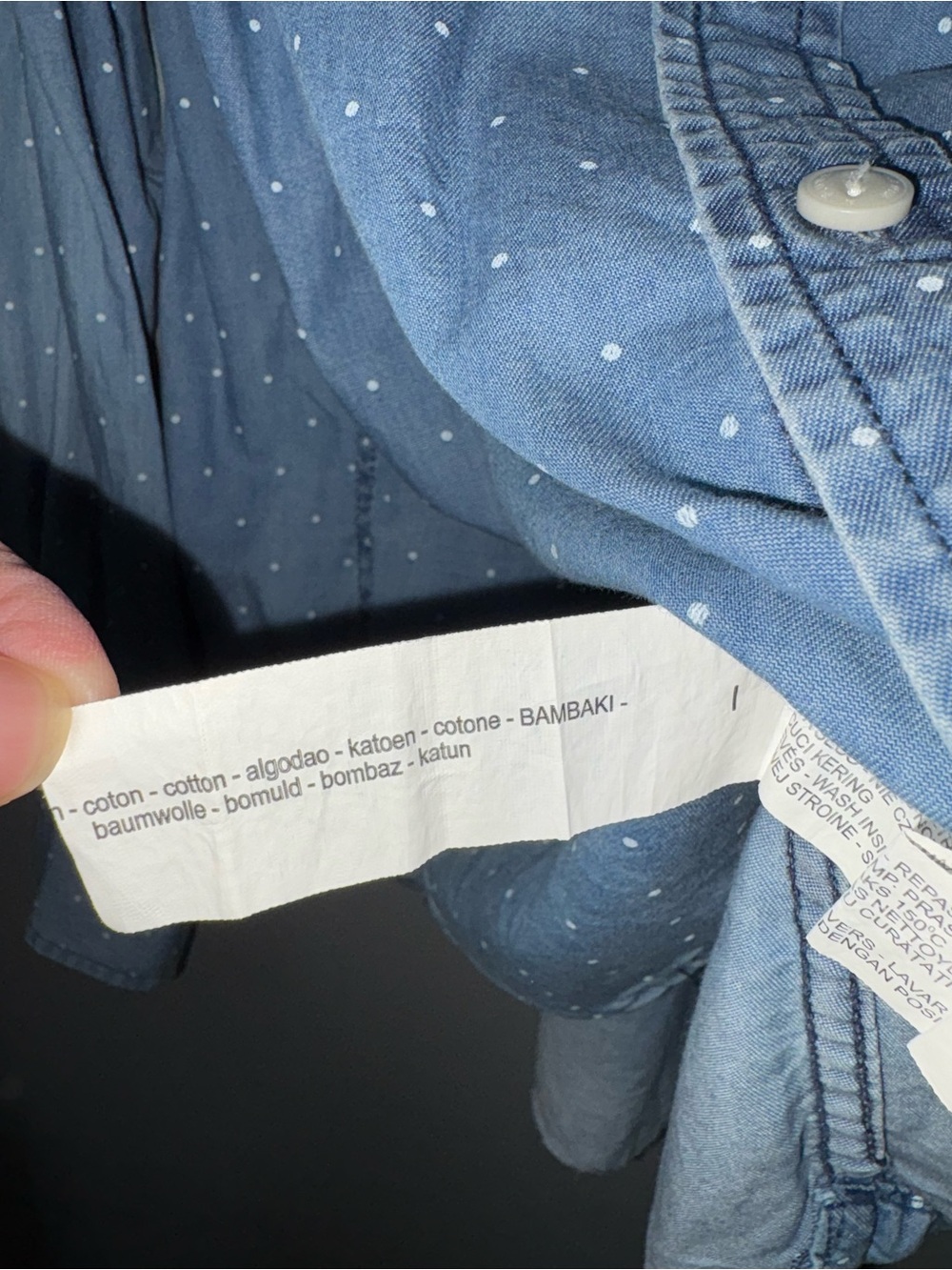 Denim & Flower Men's Light Blue Dot-Print Casual Button-Down Shirt Slim Fit XL - Picture 4 of 5